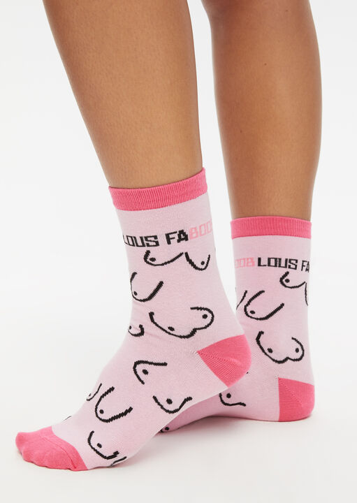 Fabooblous Pink Womens Socks image number 0.0