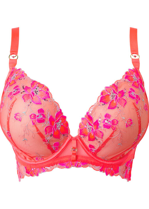 Glistening Padded Plunge Bra image number 10.0