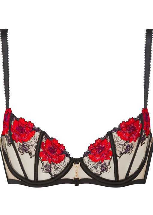 Caged Rose Non Padded Balcony Bra image number 4.0
