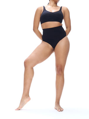 Contour Seamless High Waist Thong - Black