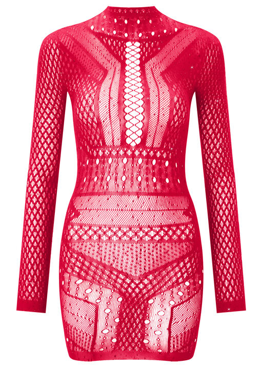 Jewelled Janelle Mini Fishnet Dress image number 5.0