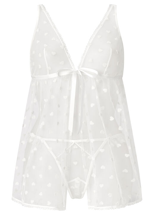 Queen of Hearts Crotchless Babydoll Set image number 8.0