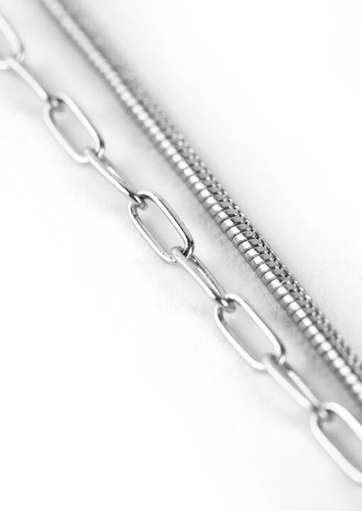 Diamante Heart Necklace Silver image number 6.0