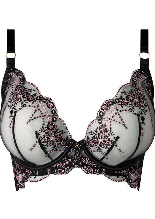 Idolising Embroidered Non Padded Plunge Bra image number 9.0