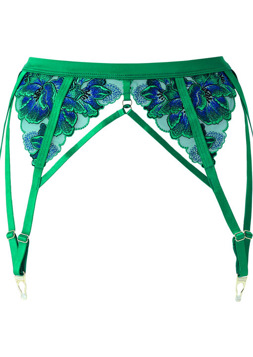 Forbidden Flora Embroidered Waspie Suspender image number 4.0