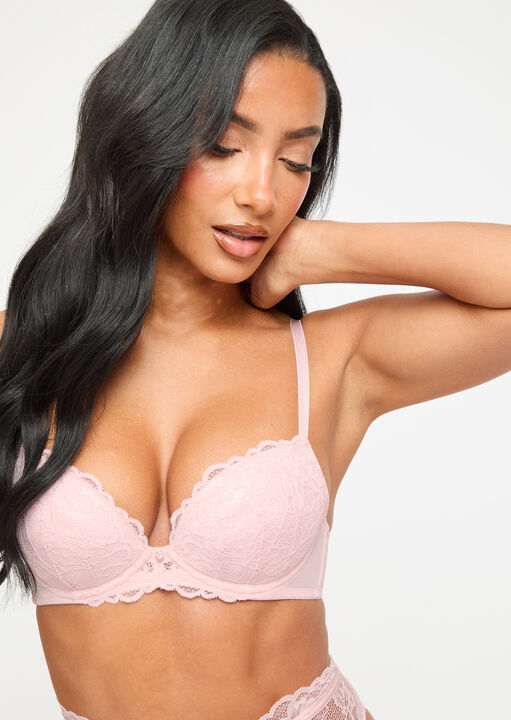 Sexy Lace Padded Plunge Bra image number 0.0