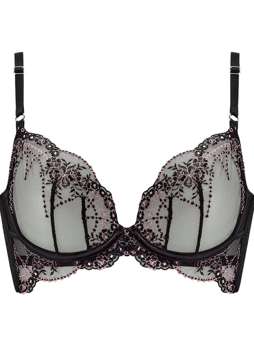 Idolising Embroidered Non Padded Plunge Bra image number 8.0