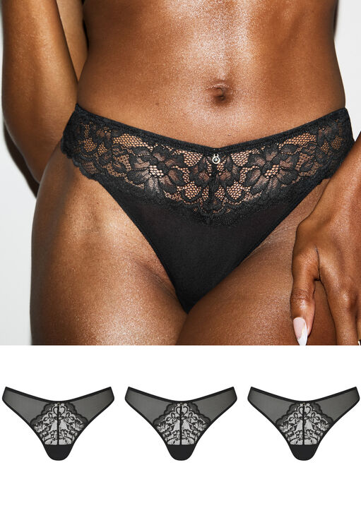 Sexy Lace Thong - Pack of 3 image number 0.0
