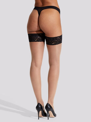 Lace Top Glossy Hold Ups