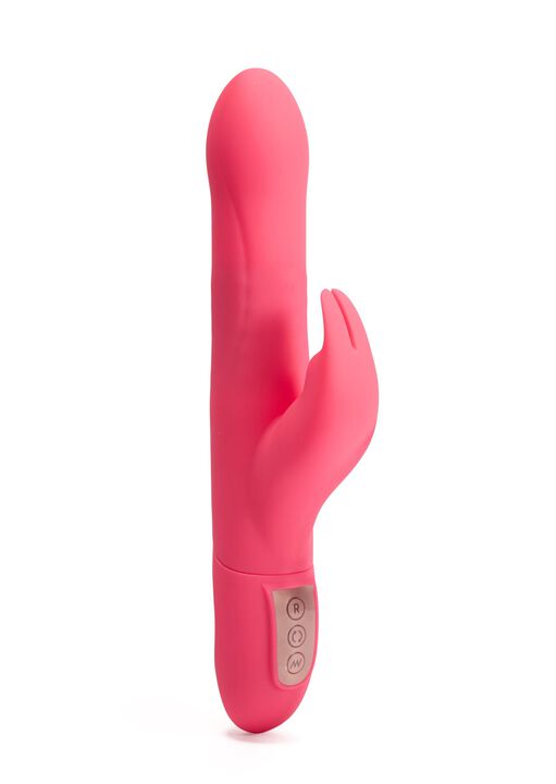 4.5 Inch Slim Rechargeable Silicone Rotating Bead Rabbit Vibrator image number 0.0