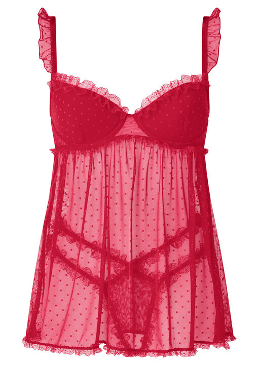 Locked On Love Crotchless Babydoll image number 4.0