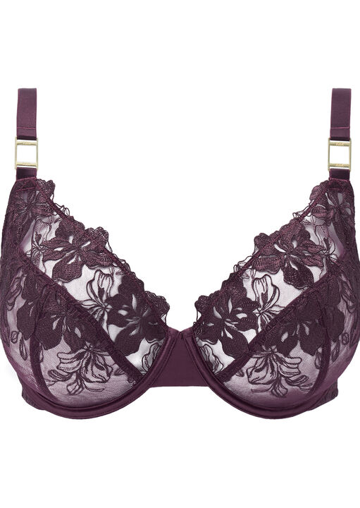 Knickerbox Raven Embroidered Non Padded Plunge Bra image number 4.0