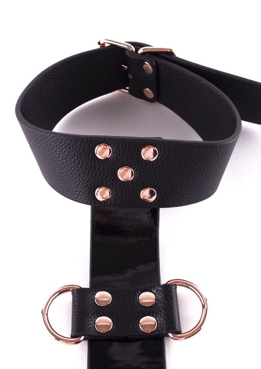Signature Faux Leather Neck to Wrist Restraint image number 4.0