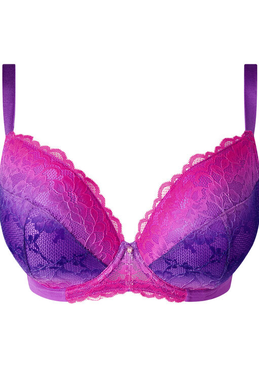 Sexy Lace Ombre Padded Balcony Bra image number 9.0