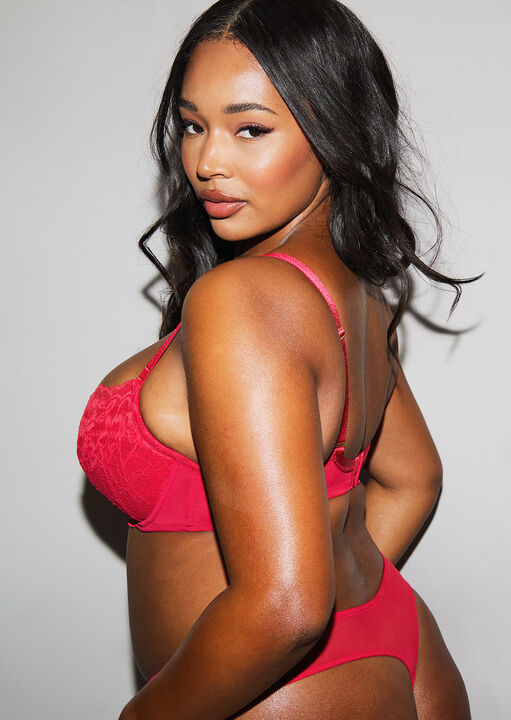 Sexy Lace Padded Balcony Bra image number 6.0