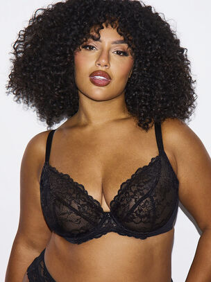 Sexy Lace Fuller Bust Non Padded Plunge Bra