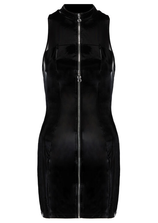 Wicked Temptations Zip Through PU Dress image number 6.0