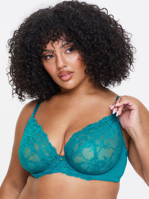 Sexy Lace Fuller Bust Non Padded Plunge Bra