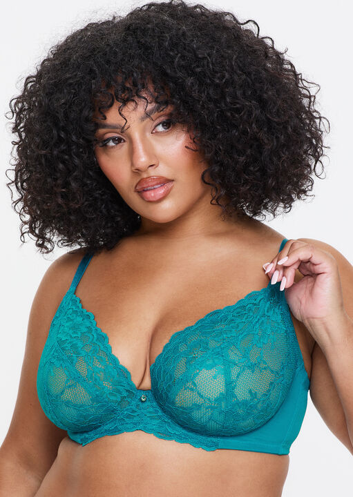 Sexy Lace Fuller Bust Non Padded Plunge Bra image number 0.0