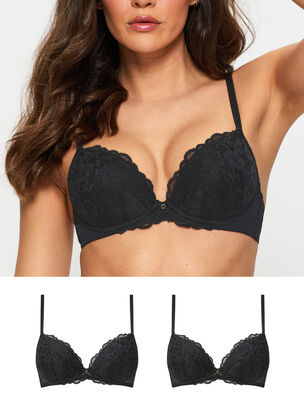 Sexy Lace Padded Plunge 2 Pack