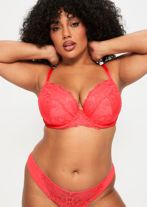 Sexy Lace Padded Plunge Bra image number 7.0