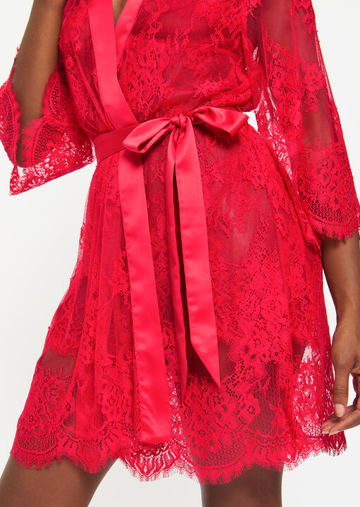 Availing All Over Lace Robe image number 4.0