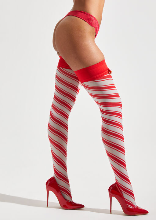 Christmas Candy Cane Bow Hold Ups image number 2.0