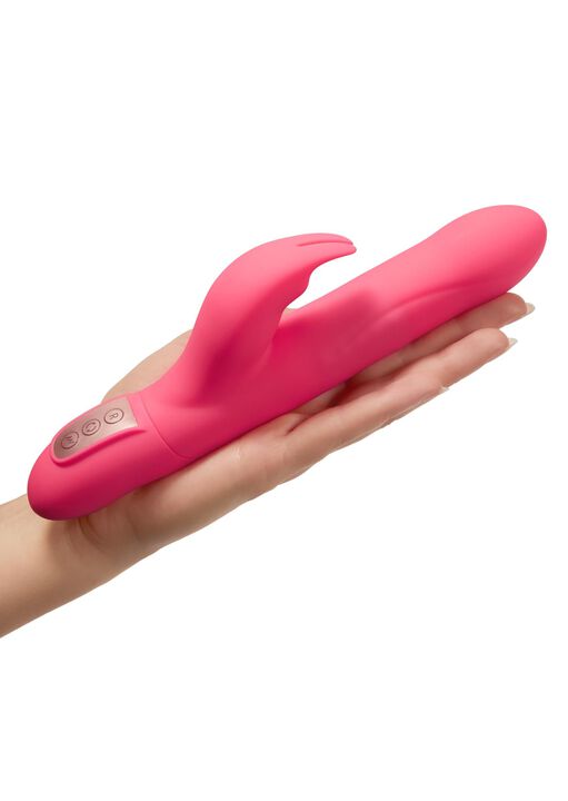 4.5 Inch Slim Rechargeable Silicone Rotating Bead Rabbit Vibrator image number 1.0
