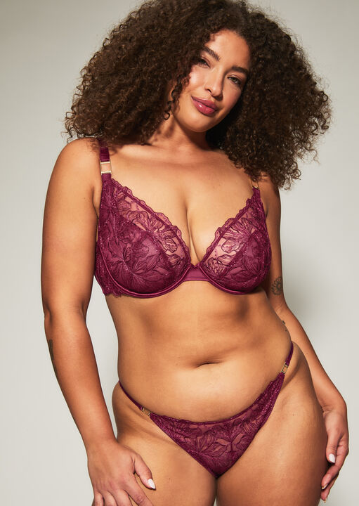 Knickerbox Aria Embroidered Non Padded Plunge Bra image number 1.0