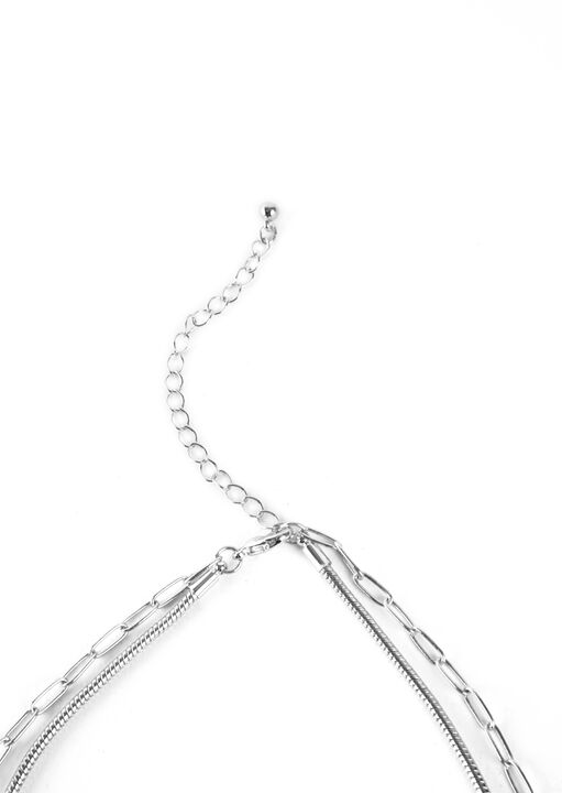 Diamante Heart Necklace Silver image number 7.0