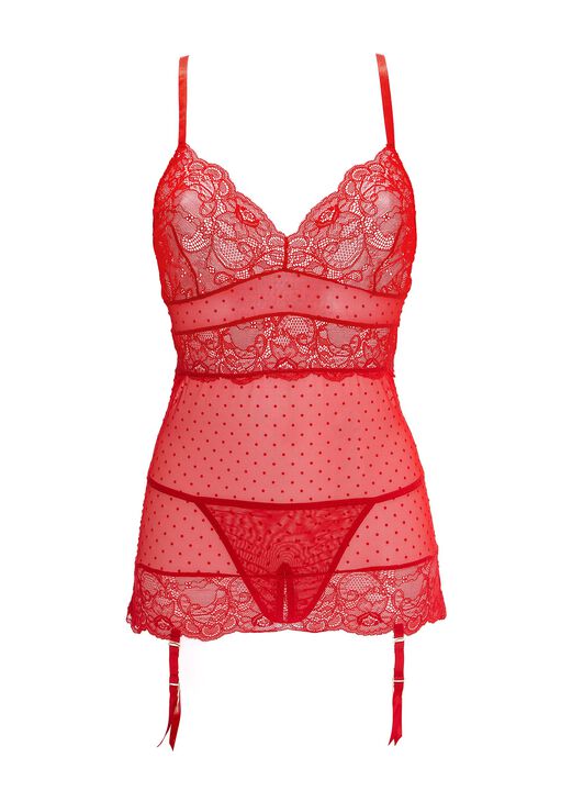 The Scandalous Chemise Crotchless Set image number 3.0
