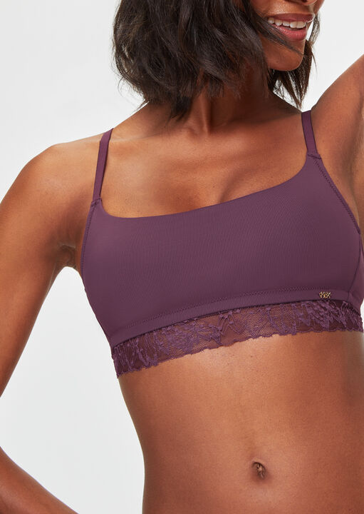 Louisa Ribbed Padded Crop Bra image number 1.0