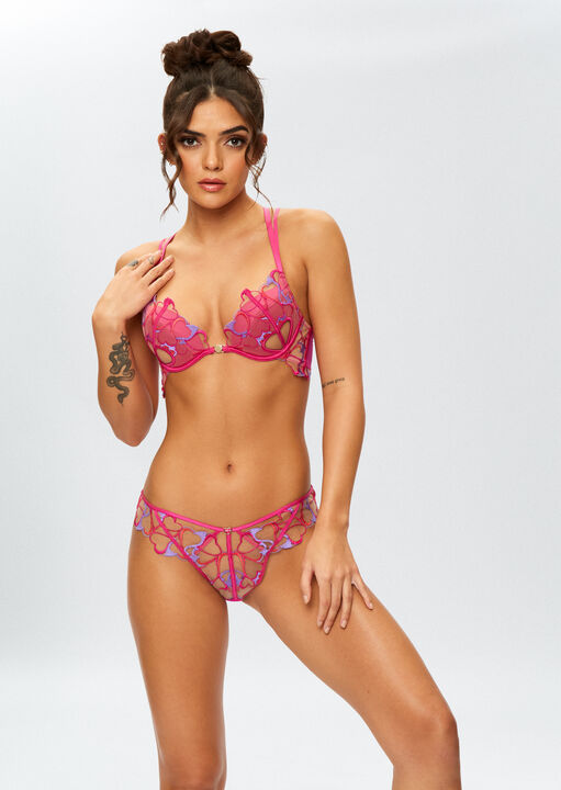 The Love Heart Padded Plunge Bra image number 1.0