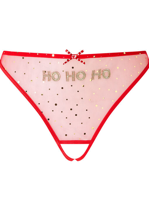 Ho Ho Ho Crotchless Open Bum Knickers image number 3.0