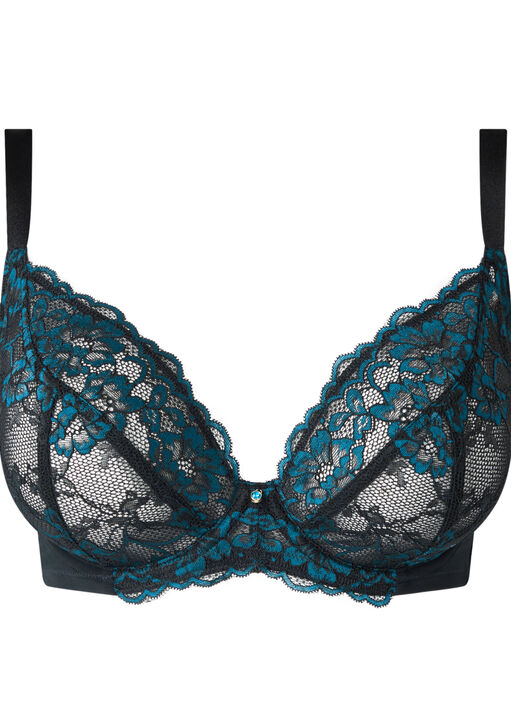 Sexy Lace Fuller Bust Non Padded Plunge Bra image number 4.0