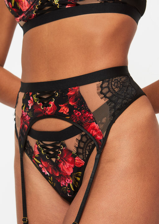 Enchanting Rose Suspender Belt image number 1.0