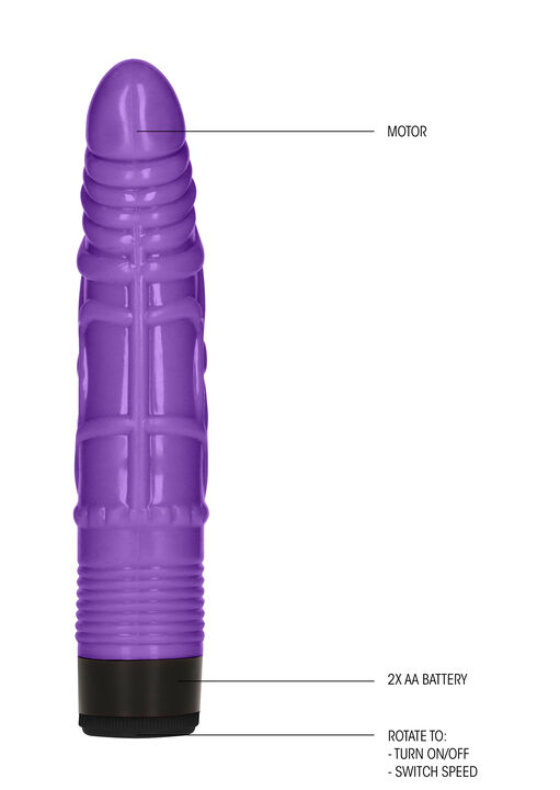 8 Inch Slight Realistic Purple Dildo Vibrator image number 1.0