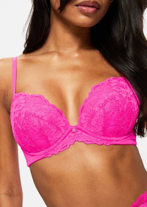 Sexy Lace Padded Plunge Bra image number 1.0