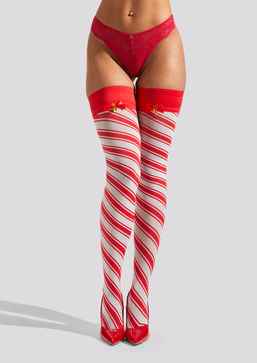 Christmas Candy Cane Bow Hold Ups image number 1.0