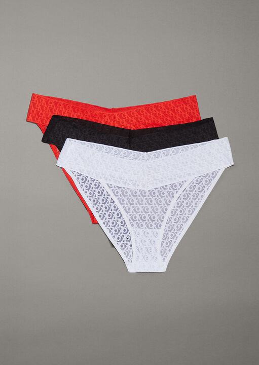 Logo Lace Low Rise Bikini 3 Pack image number 0.0