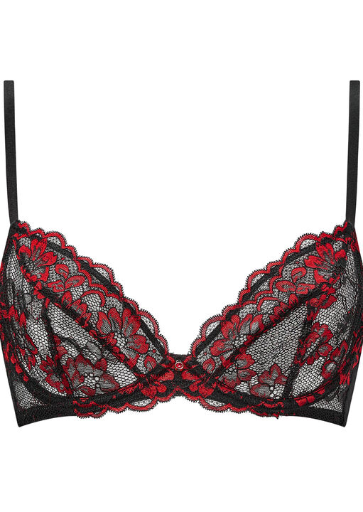 Sexy Lace Non Padded Plunge Bra image number 5.0