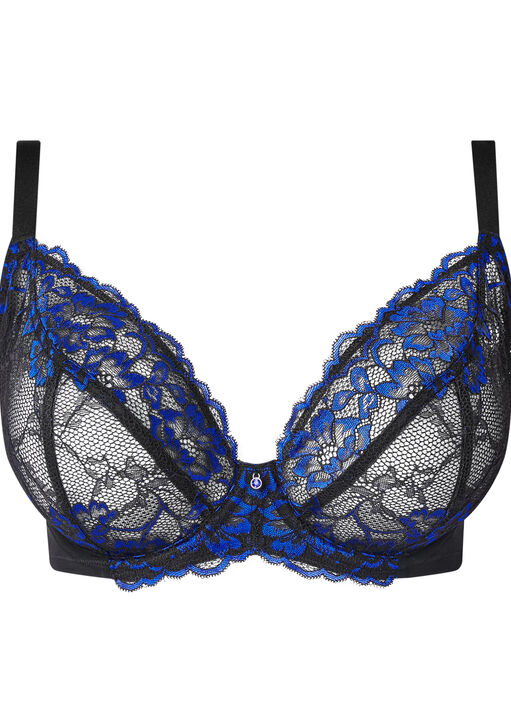 Sexy Lace Fuller Bust Non Padded Plunge Bra image number 4.0