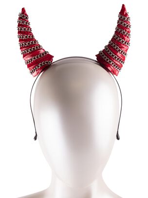 Chain Devil Horns Headband Red