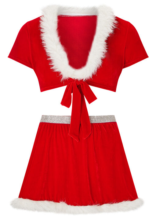 Jingle Bell Rock 2 Piece Christmas Costume with Faux Fur Trim image number 5.0
