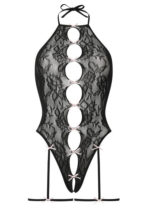 Flirty Affair Crotchless Fishnet Lingerie Body image number 5.0