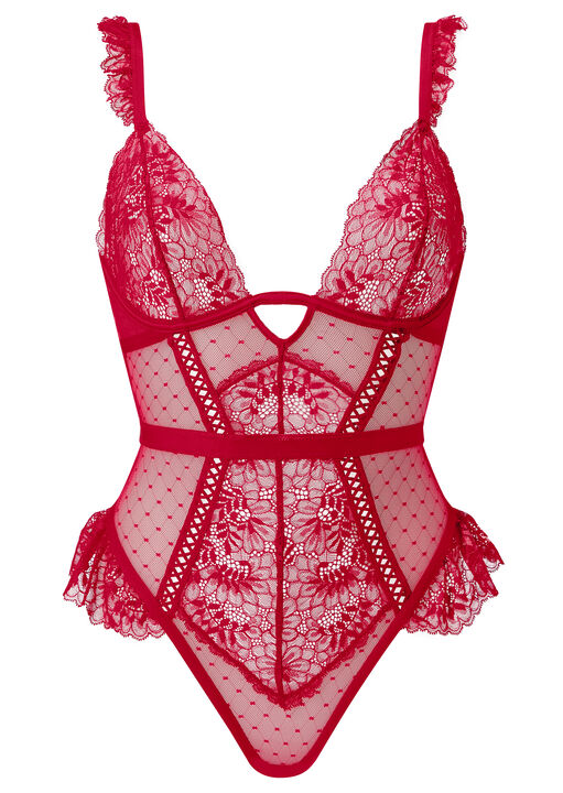 Entice Me Lace Crotchless Teddy Lingerie image number 5.0