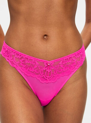 Sexy Lace Thong - Bright Pink