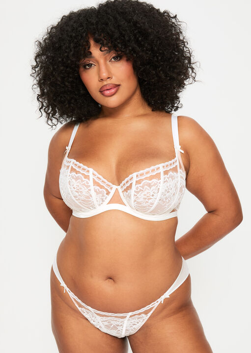 Caged Lace Non Padded Balcony Bra image number 7.0