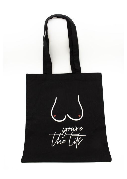 You're The Tits Black Tote Bag image number 0.0