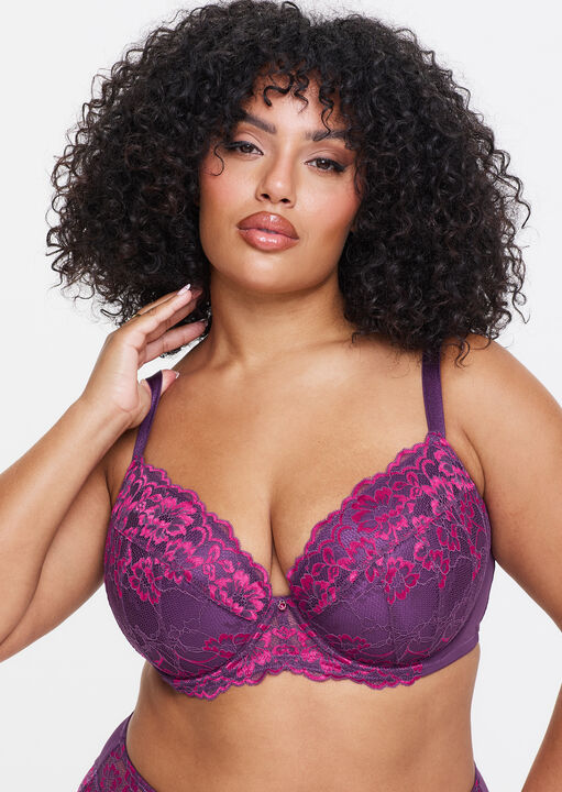 Sexy Lace Padded Plunge Bra image number 1.0